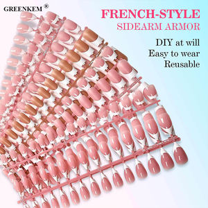 150 <span class=keywords><strong>Uñas</strong></span> Postizas Estilo Francés, <span class=keywords><strong>Uñas</strong></span> de Cobertura Completa, <span class=keywords><strong>Uñas</strong></span> Acrílicas Ovaladas, Almendradas y Cuadradas - Product Image 3