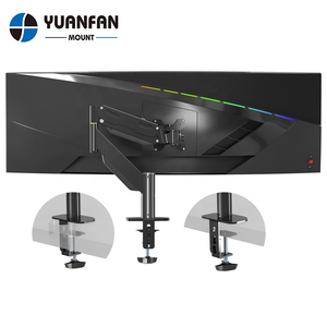 MD72M 27 "-43" 13kg Resorte de gas de alta resistencia Brazo de monitor único Soporte de escritorio Soporte de pantalla curvo negro Soporte de computadora VESA Mount - Product Image 1