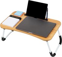 Combohome Support d'ordinateur portable de bureau en bambou, plateau de lit, pieds pliants, table de canapé