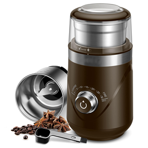 Molinillo de Café Eléctrico de Acero Inoxidable con Perilla de Temporización, Ajuste de Molienda Fina y Gruesa, y Bloqueo de Seguridad, Mini Molinillo de Granos al por Mayor - Product Image 1