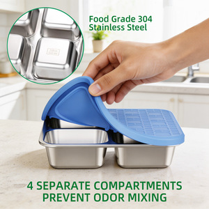 กล่องเบนโตะกลางแจ้งสำหรับเด็กที่มีฝาปิดซิลิโคนแม่พิมพ์ส่วนตัว - Product Image 2