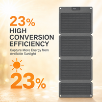 Nouveau panneau solaire portable flexible 40W 2026, design pliable, efficacité 23%, noir, double ports de sortie, affichage numérique, personnalisable