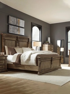 Letto Matrimoniale in Legno Massello Stile Rustico Americano Retrò Francese 1.8m/1.5m, Letto Intagliato di Alta Gamma per Camera da Letto Principale - Product Image 6