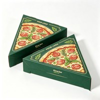 Boîte à pizza triangulaire en papier kraft personnalisée avec logo, pour une seule part, emballage de pizza triangulaire