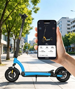 Trottinette électrique adulte HIKERBOY <span class=keywords><strong>Foxtrot</strong></span> Plus bleue, moteur sans balais 500W, vitesse maximale de 25 km/h, batterie amovible, trottinette électrique pliable - Product Image 4