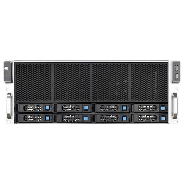 4 GPU Rack Server Dual Intel C612 Chips E5 Xeon 2678 V3 64GB DDR4 RAM 4U 8-Bay AI High-End Workloads 1300W PSU 3-Year Warranty