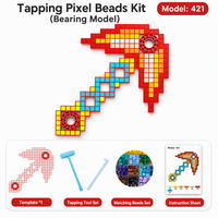 Kit de perles à griffonner style arme, ensemble de perles à griffonner sans marteau ni fer, jouet éducatif DIY de pixel art fait main pour enfants