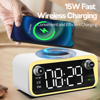 Nouvelle lampe de bureau multifonctionnelle à chargement rapide sans fil avec haut-parleur Bluetooth, affichage numérique de l'heure et horloge pour téléphones, en vente chaude
