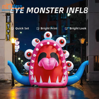 Modèle de bête gonflable surdimensionnée à plusieurs yeux, accessoire monstre gonflable étrange pour la décoration de pelouse, de jardin et de fête à thème pour Halloween