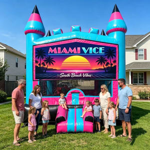 Château gonflable commercial personnalisé sur le thème des dessins animés pour enfants, idéal pour la location et l'utilisation en parc - Product Image 4