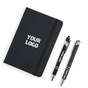 Premium Thick Paper A5 Black Leather Custom Embossed Leather <b>Journal</b> <b>Dotted</b> Notebook - Product Image 1