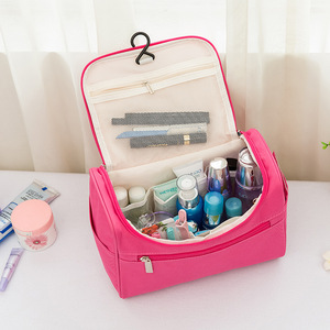 Multifunctional Travel <b>Toiletry</b> Bag Rectangle Portable <b>Storage</b> Cosmetic Bag For Bath Hook Type Polyester Fabric - Product Image 3