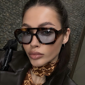 Gafas de Sol Irregulares de Doble Puente, Estilo Europeo y Americano, Inspiradas en Influencers de Instagram, Gafas de Sol Distintivas - Product Image 2