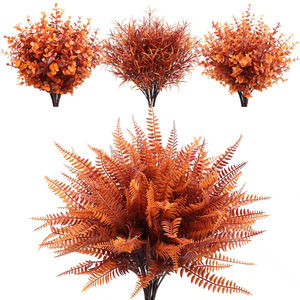 ช่อดอกไม้ประดิษฐ์พลาสติกสีเขียว ต้นยูคาลิปตัส หญ้าเปอร์เซีย ใบเงิน ต้นสน สำหรับงานแต่งงาน โรงแรม ตกแต่งภายนอก - Product Image 1