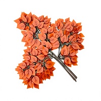 Décoration murale en soie artificielle : Feuillage artificiel de feuilles de banian et de feuilles d'érable rouge ; Idéal pour projets d'aménagement paysager et de restaurants