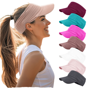 Visière de sport unisexe en nylon pour l'été, ajustement extensible, avec <span class=keywords><strong>bandeau</strong></span> froncé, style mode - Product Image 1