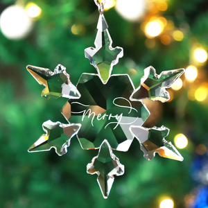 New Design Christmas Gift Personalized Crystal Snowflake <b>Ornament</b> for Holiday Decoration - Product Image 1