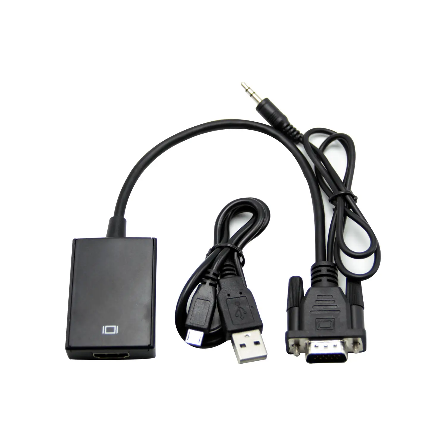 Alta calidad Mini VGA a HD DC Micro USB Cable convertidor adaptador pantalla a Color precio de fábrica 3,5mm salida proyector Audio uso