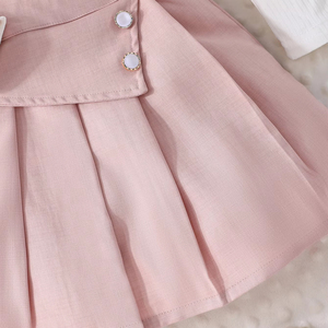 Conjunto de Falda y Top de Manga Larga para Bebés Niñas, Otoño, Casual, Transpirable, Sostenible, Tejido de Lana, Alta Calidad, Venta al Por Mayor - Product Image 6