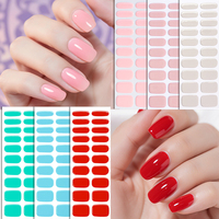 Autocollants pour ongles en gel semi-durcis de couleur unie coréenne personnalisés, ensemble de manucure, bandes d'ongles en gel durcies aux UV