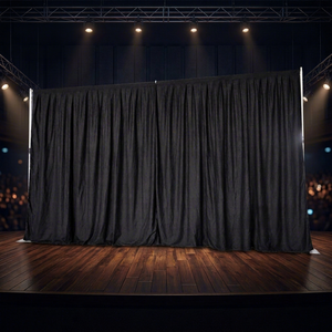 Event <b>Backdrop</b> Pipe <b>Stand</b> Lightproof Velvet Drapery Portable Pipe Kit - Product Image 1