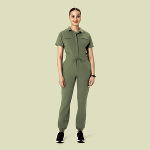 Uniformes Médicos, Conjuntos de Uniformes, Monos y Trajes de Mujer, Uniformes de Enfermería con Cuello <span class=keywords><strong>Polo</strong></span>, Mangas Cortas, Pantalones Jogger, Uniforme Médico de Enfermera - Product Image 3