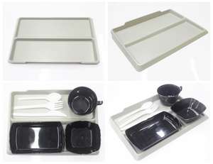ถาดพลาสติกสำหรับบริการเครื่องบินมีฝาปิดถาดแบ่งเสิร์ฟอาหาร - Product Image 6