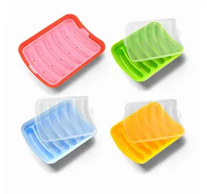 Food Grade DIY Reusable Silicone Sausage Making Mold With 6 Cavity Hot Dogs Baking Mold