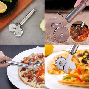 Cutter à pâtisserie 3-en-1 en acier inoxydable, coupe-raviolis et coupe-pizza, avec poignée ergonomique, facile à utiliser et à nettoyer, pour pâtes cannelées et pâte à tarte - Product Image 5