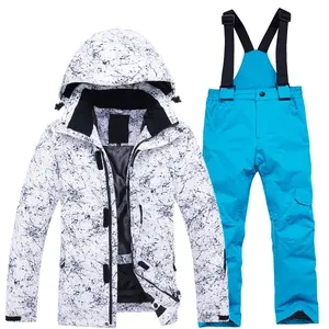 Traje de esquí impermeable con logotipo personalizado Unisex ajustado, ropa de Snowboard para mujer, traje, chaqueta para hombre, ropa de nieve
