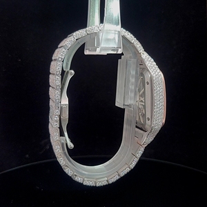 Reloj de Metal Clásico de Moda Unisex de Lujo WH15 25-26 Ct Tamaño Regular con Diamante Moissanita Blanco y Esfera Analógica - Product Image 4