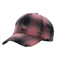 Gorra de béisbol clásica a cuadros de 6 paneles, ajustable, para todas las estaciones, estilo coreano, sencilla, de ala ancha, para mujer, transfronteriza