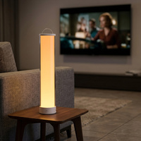 Lámpara de Mesa Inalámbrica RGBIC, Luz Ambiental Inalámbrica con Control Remoto por Aplicación, Sincronización Musical y Batería de 3600 mAh para Compradores Minoristas