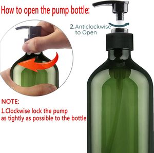 Plastic Bottle PET 300ml 500ml Transparent Brown Shampoo <b>Hand</b> Washing Liquid Body Wash Bath <b>Cream</b> Disinfect Water Bottle - Product Image 2