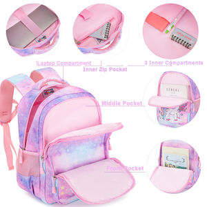 Set di 3 Zaini Leggeri con Motivo Unicorno Cartoon per Studentesse delle Elementari, Ideale per il Ritorno a Scuola - Product Image 4