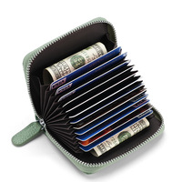 Porte-cartes en cuir véritable anti-RFID pour cartes de crédit, pièces de monnaie et cartes de visite - Capacité de 20/14 cartes