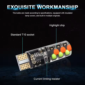 2Pcs <span class=keywords><strong>T10</strong></span> W5W RGB LED Ampoule Avec Télécommande COB Lampe Éclairage de Voiture Lampe de Lecture Automobiles Wedge Clearance Lamp Side Light - Product Image 5