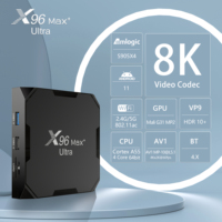 X96 Max Plus Ultra avec puce S905x4 11 8K double WiFi OTT TV Box 4 Go de RAM 64 Go de stockage Récepteur TV Android avec 5G