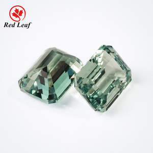 Redleaf GRC Lab Créé Sapphire Gemstone Prix de gros Emerald Cut Green Color Lab Grown Sapphire - Product Image 2