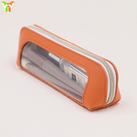 Tas Kosmetik Portabel, Tempat Pensil Transparan dengan Ritsleting untuk Pelajar