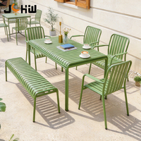 Chaises de jardin en aluminium antirouille pour restaurant commercial, café, terrasse, parc, cour, chaises de repas d'extérieur pour loisirs