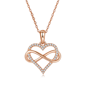 Venta caliente 925 plata esterlina D Color VVS infinito corazón colgante y cadena Moissanite collares para mujeres - Product Image 1