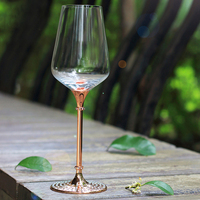 Gobelet en verre de luxe 250 ml, or rose, strass, cristal, diamant, verres à vin rouge pour mariage, fête