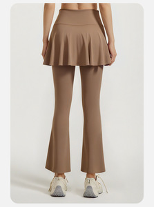 2025 nuevas faldas de <span class=keywords><strong>Tenis</strong></span> de Yoga para mujer, mallas deportivas de dos piezas de cintura alta, falda de secado rápido para gimnasio, mallas atléticas para correr - Product Image 4