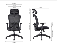 Chaise de bureau exécutive ergonomique pivotante moderne avec dossier haut en maille et appui-tête pour vente en gros