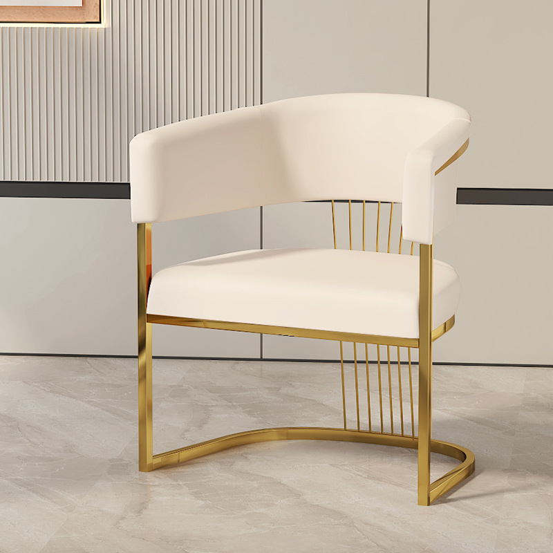 Blanc cassé [Cadre de chaise plaqué titane avec éponge]