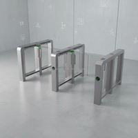 Portillon de contrôle d'accès électronique à bascule en acier inoxydable 304 avec lecteur de code QR, contrôle d'accès RFID, reconnaissance faciale et anti-suivi pour gymnases, bureaux et bâtiments