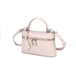 Pochette cosmétique à fermeture éclair en cuir véritable ZENOS pour femmes, style minimaliste uni, sac de maquillage de voyage léger et portable - Product Image 3