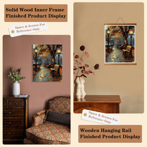 Pintura por Números de Paisaje: Camino de Parque Otoñal con Lámpara, Decoración para el Hogar, 40×50cm, Pintura Manual DIY para Adultos - Product Image 6