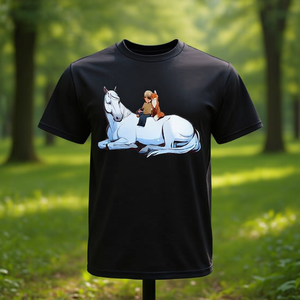 Camiseta The Boy The Mole The Fox And The Horse, camiseta gráfica negra unisex para adultos - Product Image 3